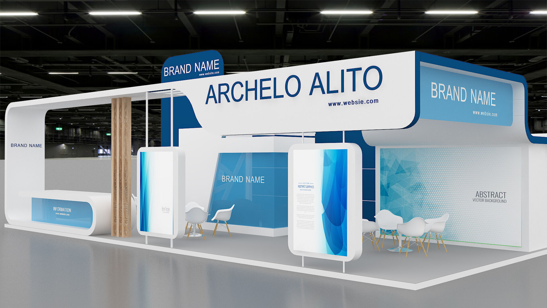 exhibition booth stand 3d model 3D model_2