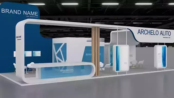 exhibition booth stand 3d model 3D model