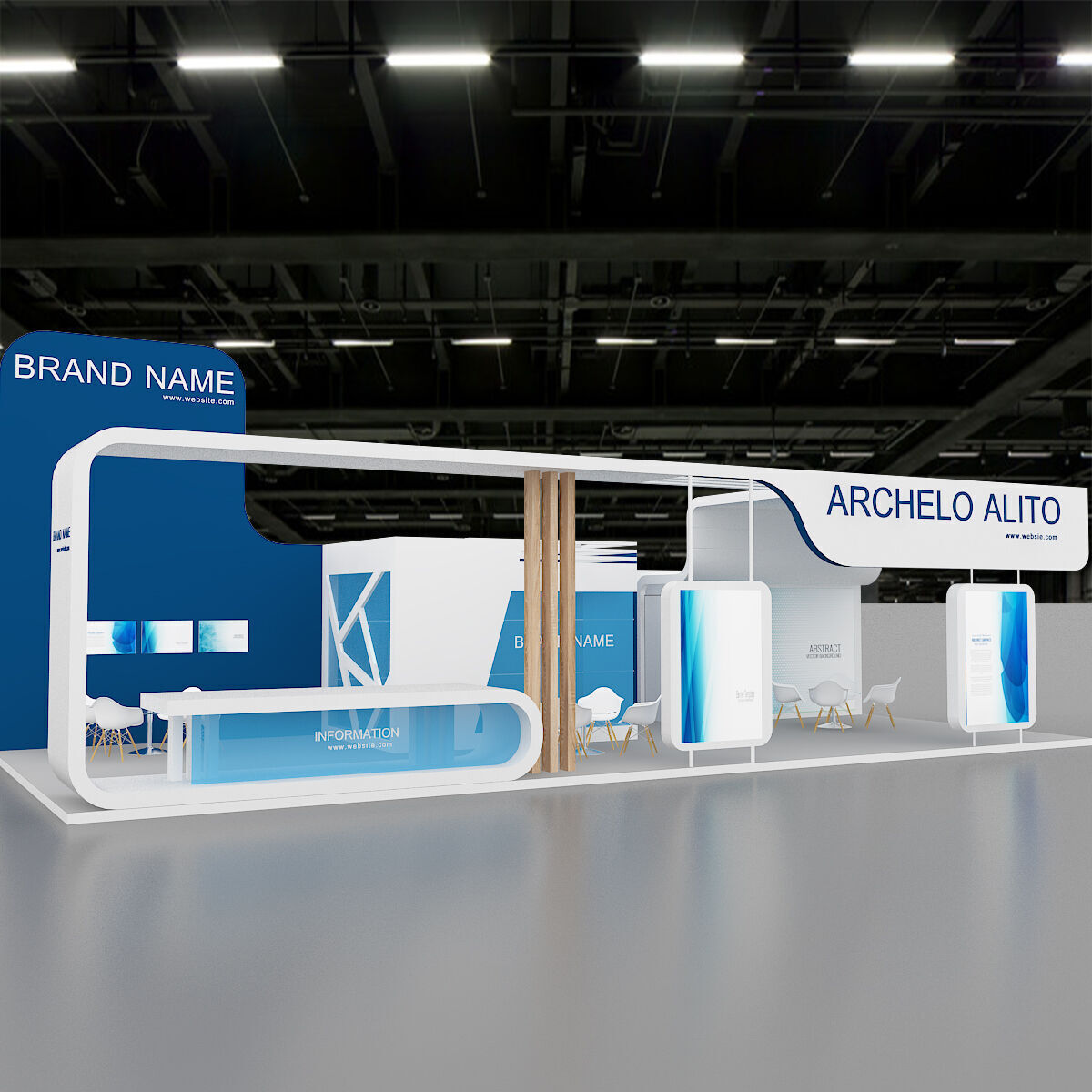 exhibition booth stand 3d model 3D model_6