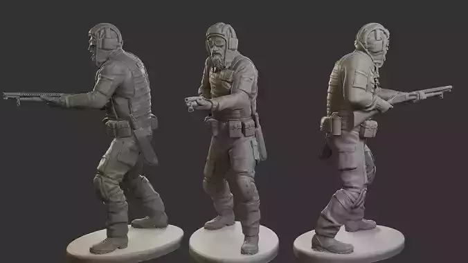 Post-Apocalyptic Male PAM2 005B 3D print model