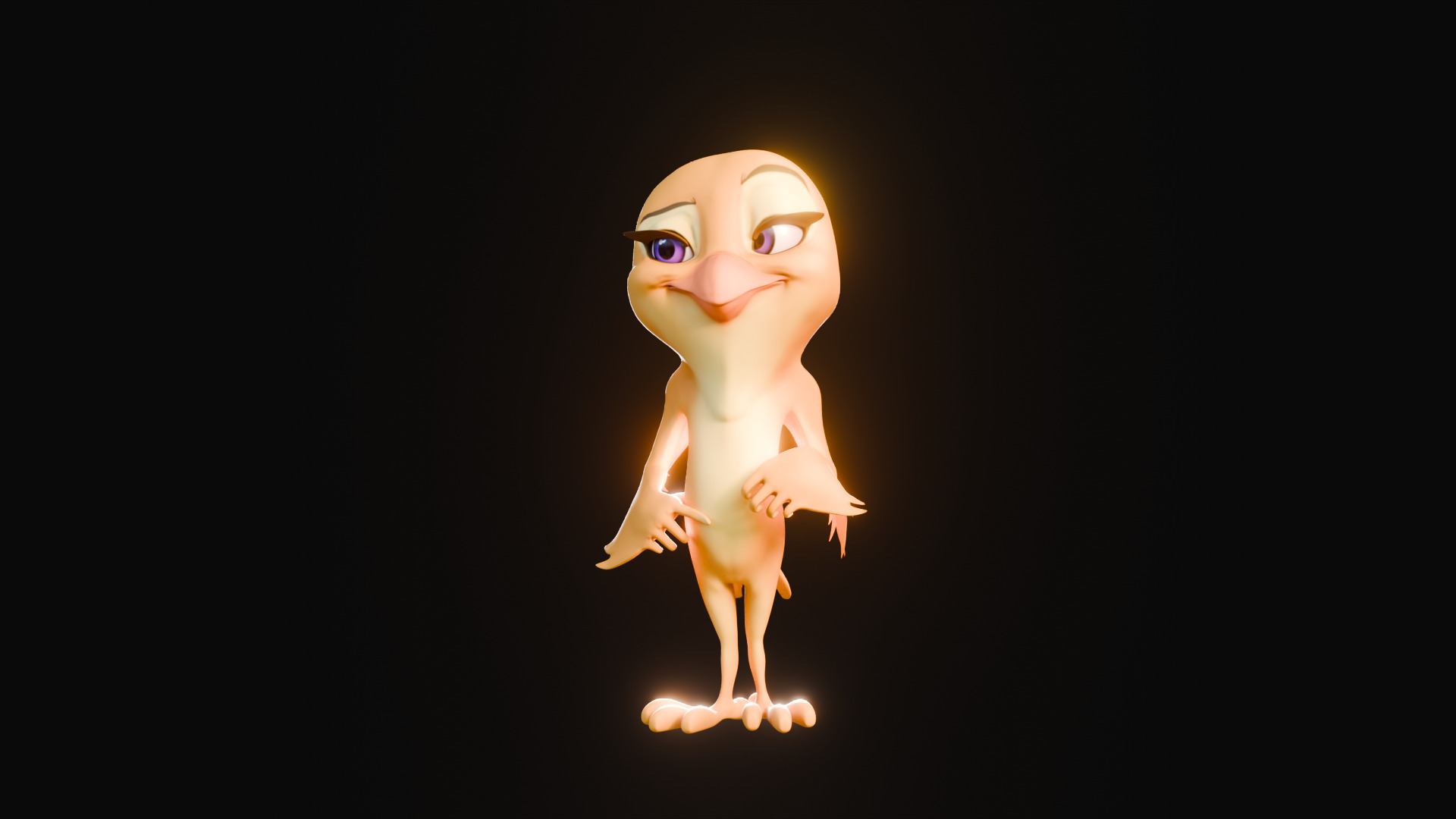 Chibi Canary - 3D Yellow - Rigged Cartoon Bird Low-poly 3D model_39