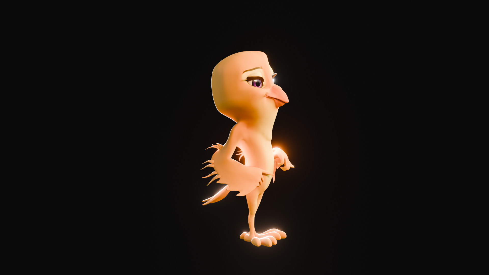 Chibi Canary - 3D Yellow - Rigged Cartoon Bird Low-poly 3D model_20