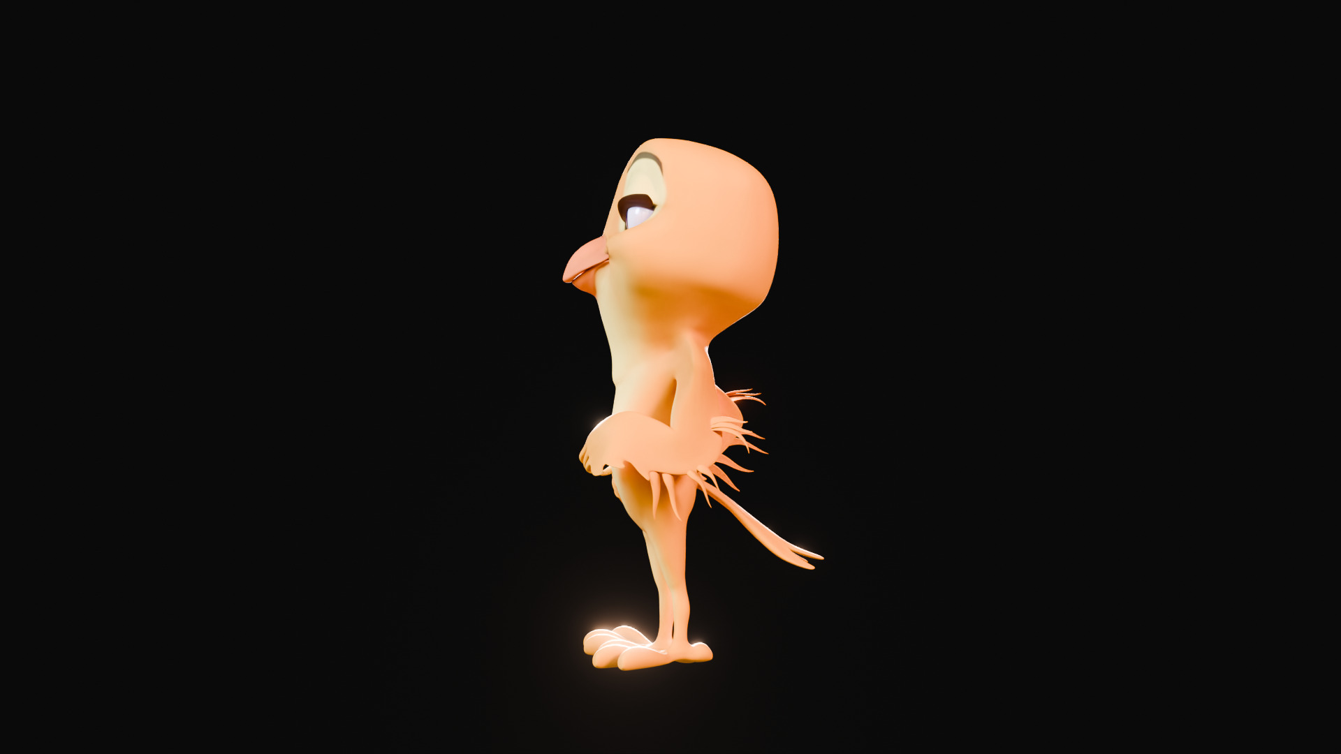 Chibi Canary - 3D Yellow - Rigged Cartoon Bird Low-poly 3D model_34