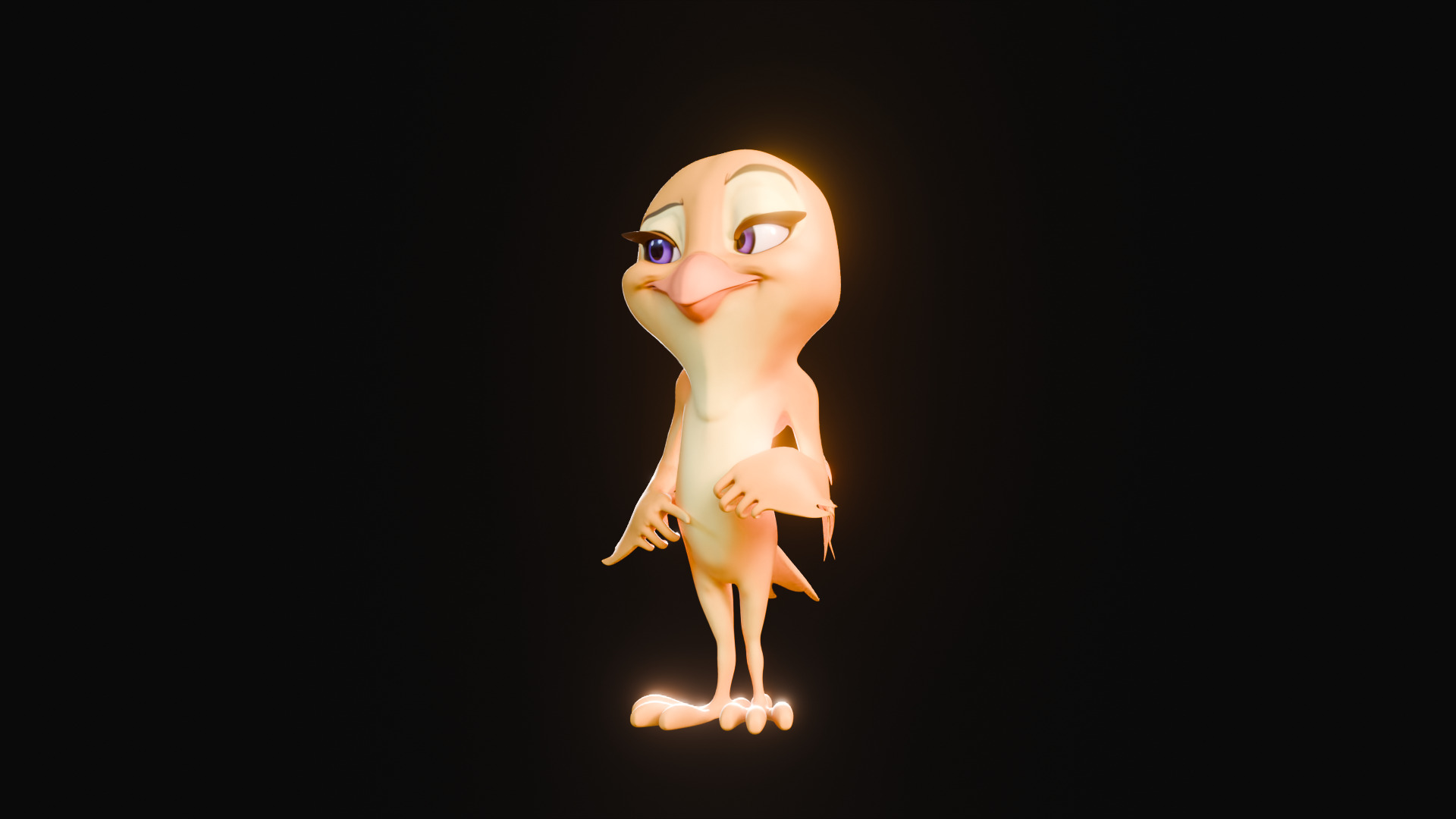 Chibi Canary - 3D Yellow - Rigged Cartoon Bird Low-poly 3D model_38