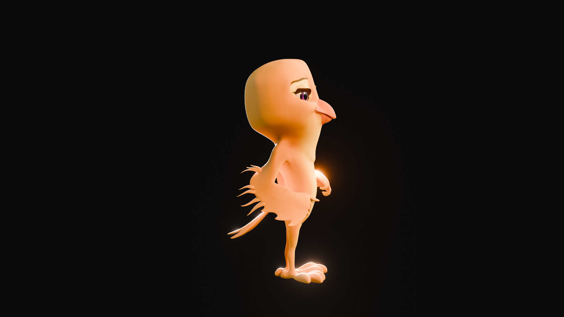 Chibi Canary - 3D Yellow - Rigged Cartoon Bird Low-poly 3D model_21