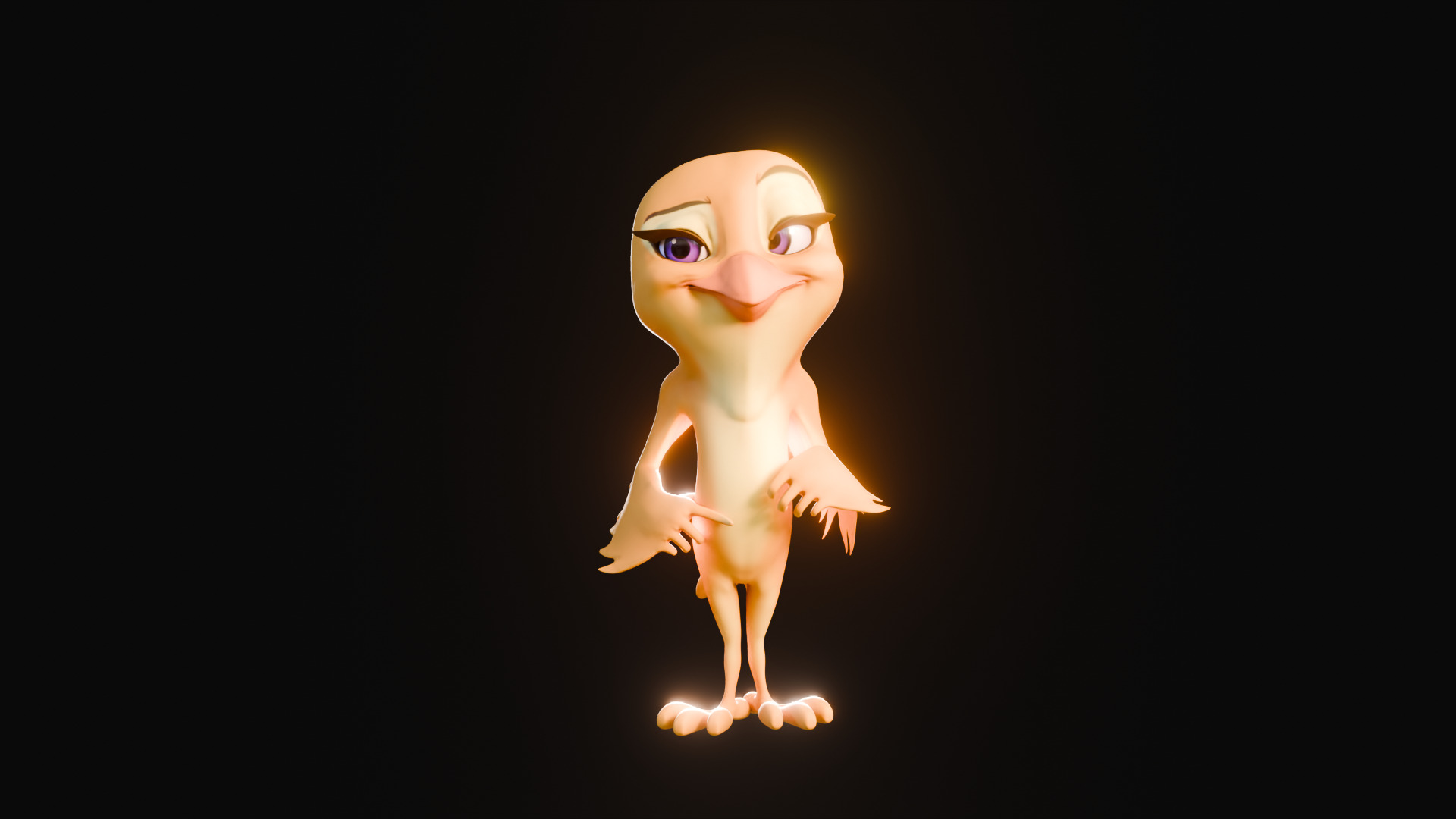 Chibi Canary - 3D Yellow - Rigged Cartoon Bird Low-poly 3D model_40