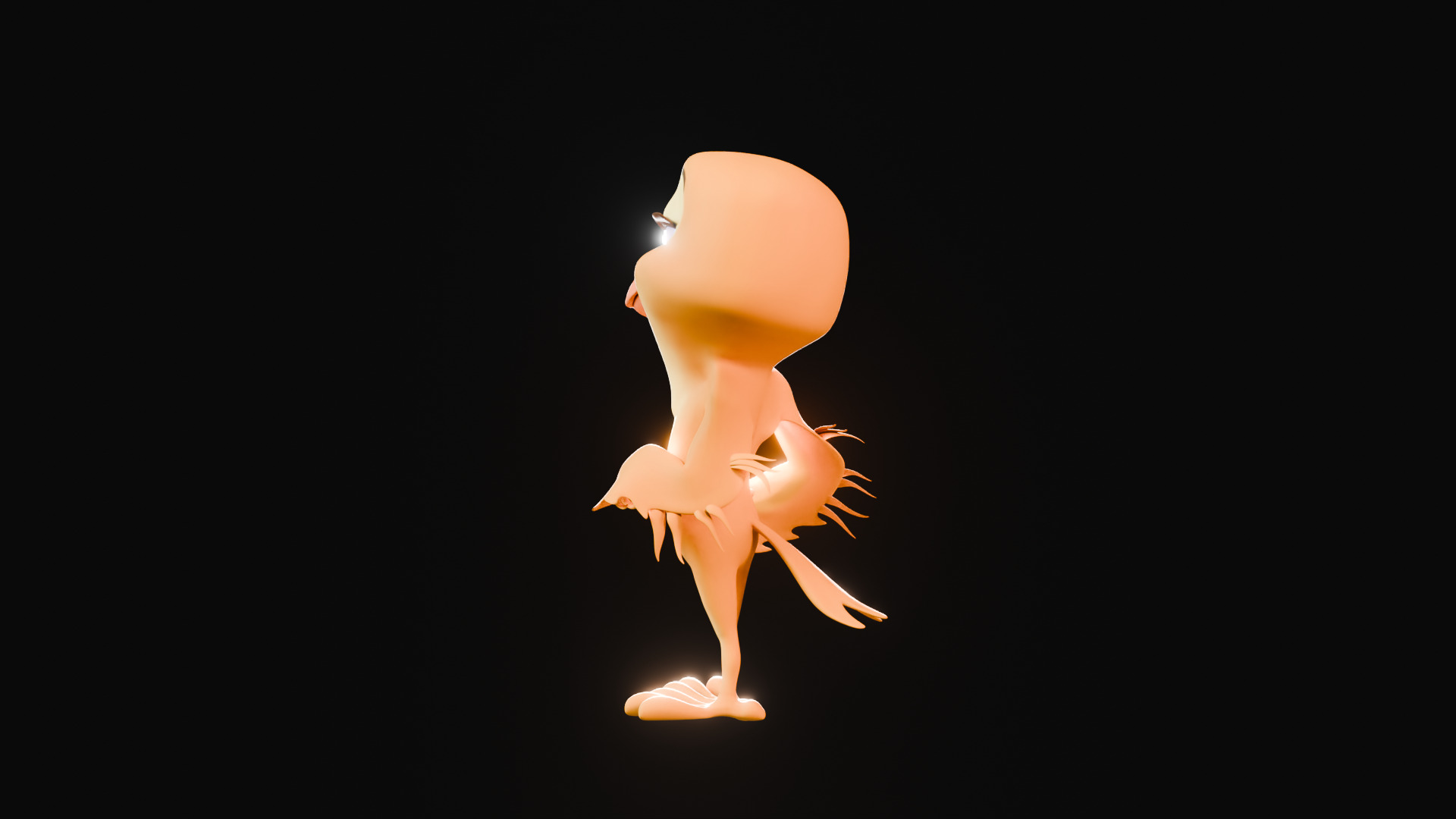 Chibi Canary - 3D Yellow - Rigged Cartoon Bird Low-poly 3D model_32