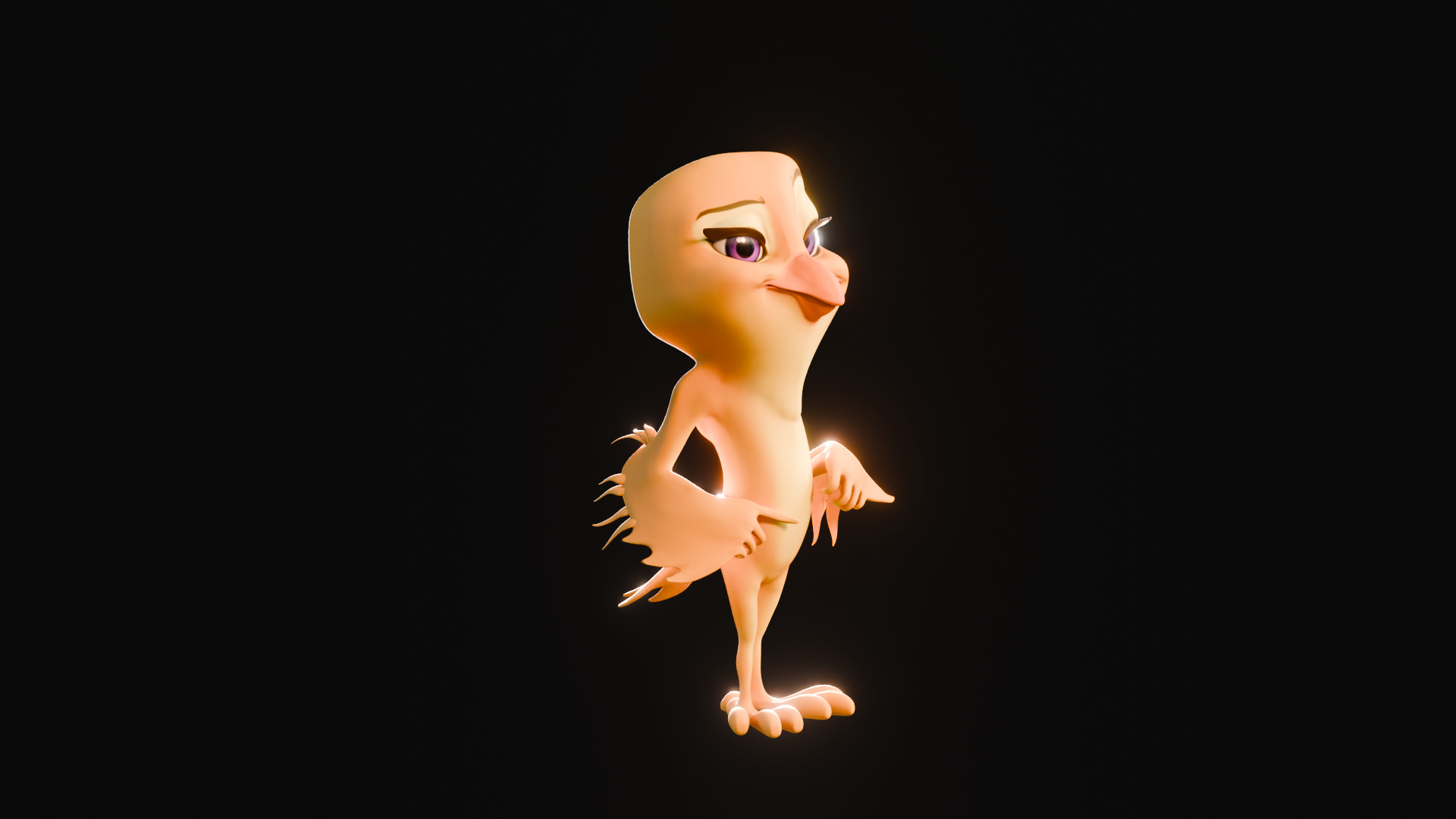 Chibi Canary - 3D Yellow - Rigged Cartoon Bird Low-poly 3D model_19