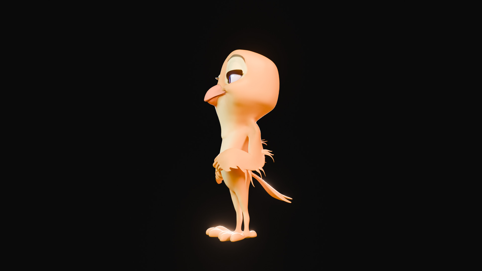 Chibi Canary - 3D Yellow - Rigged Cartoon Bird Low-poly 3D model_35