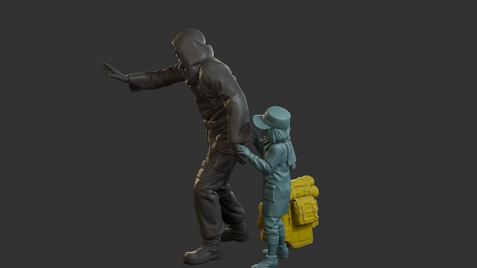 Post-Apocalyptic Male PAM2 006B 3D print model_3