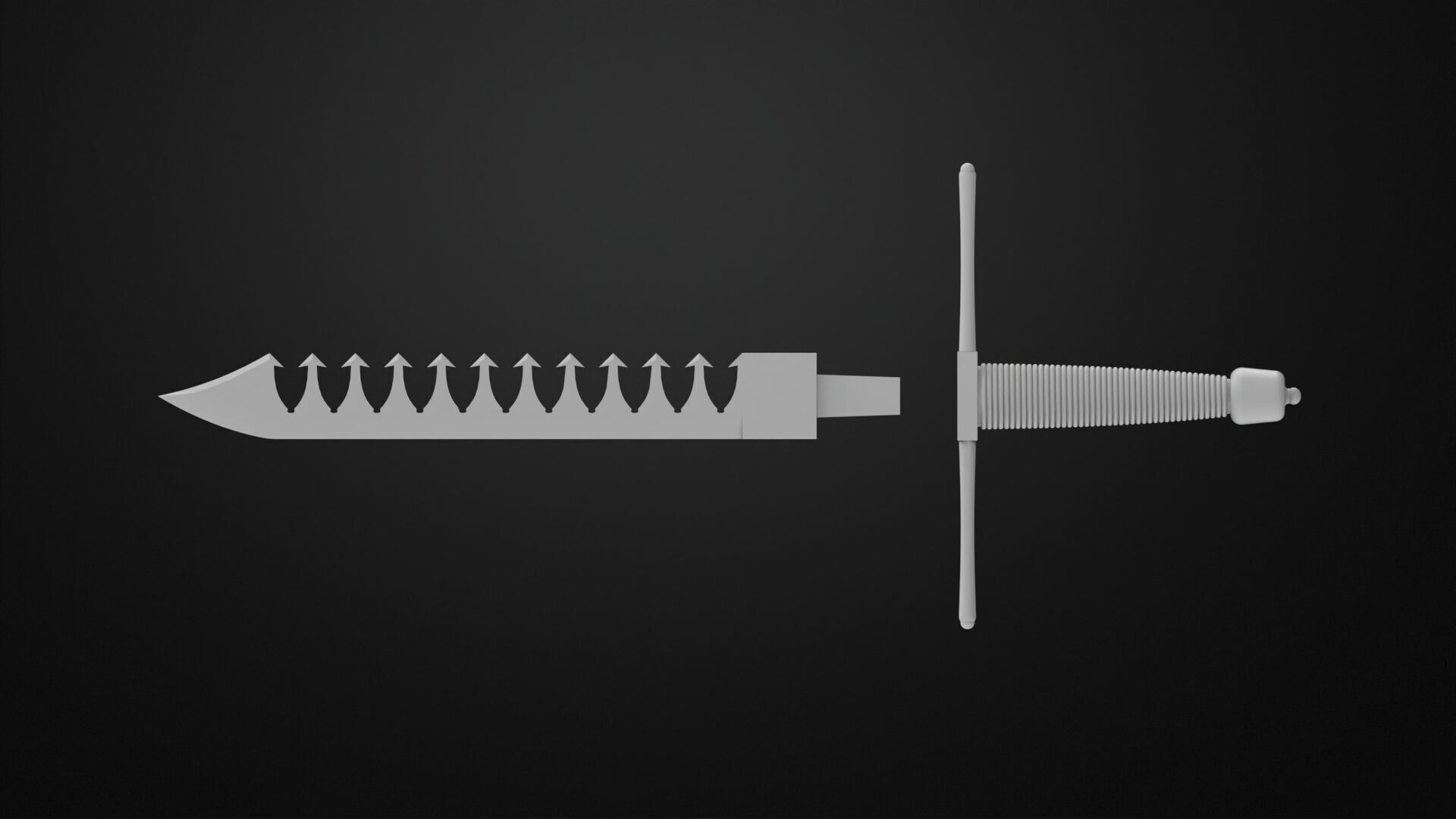 Weapons Encyclopedia 113 Sword breaker 3D print model_8