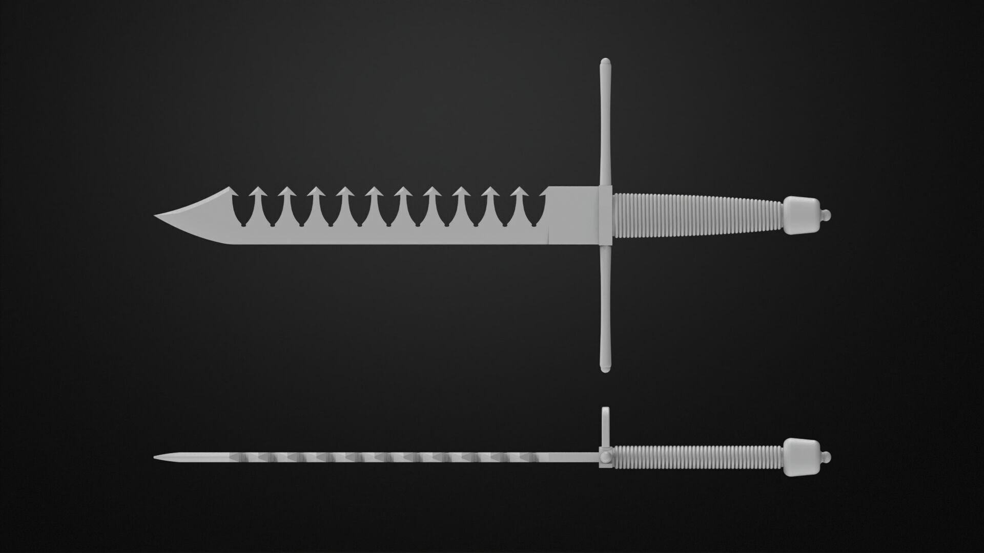 Weapons Encyclopedia 113 Sword breaker 3D print model_2