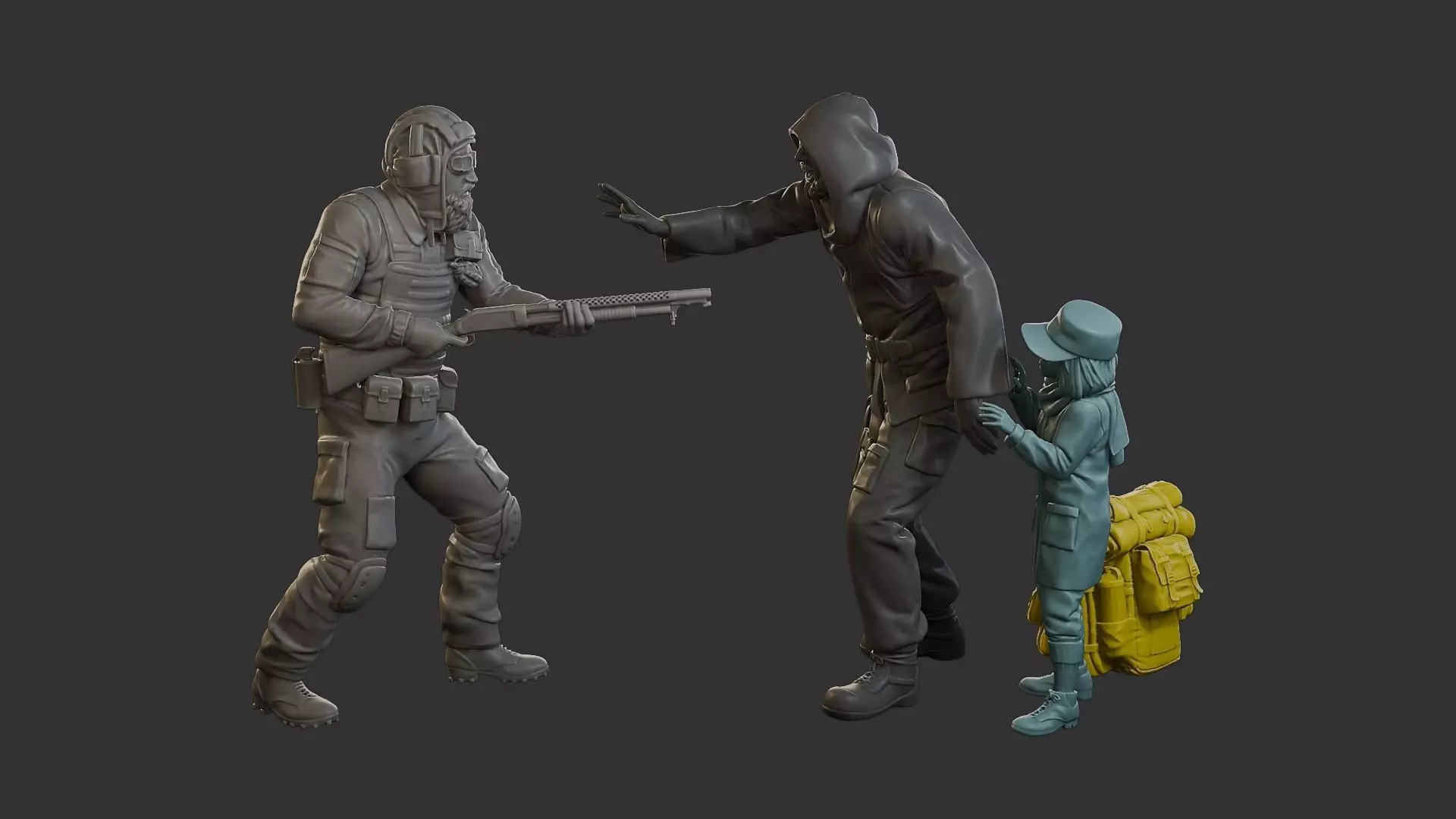 Post-Apocalyptic Male PAM2 SceneB 3D Model Collection_0