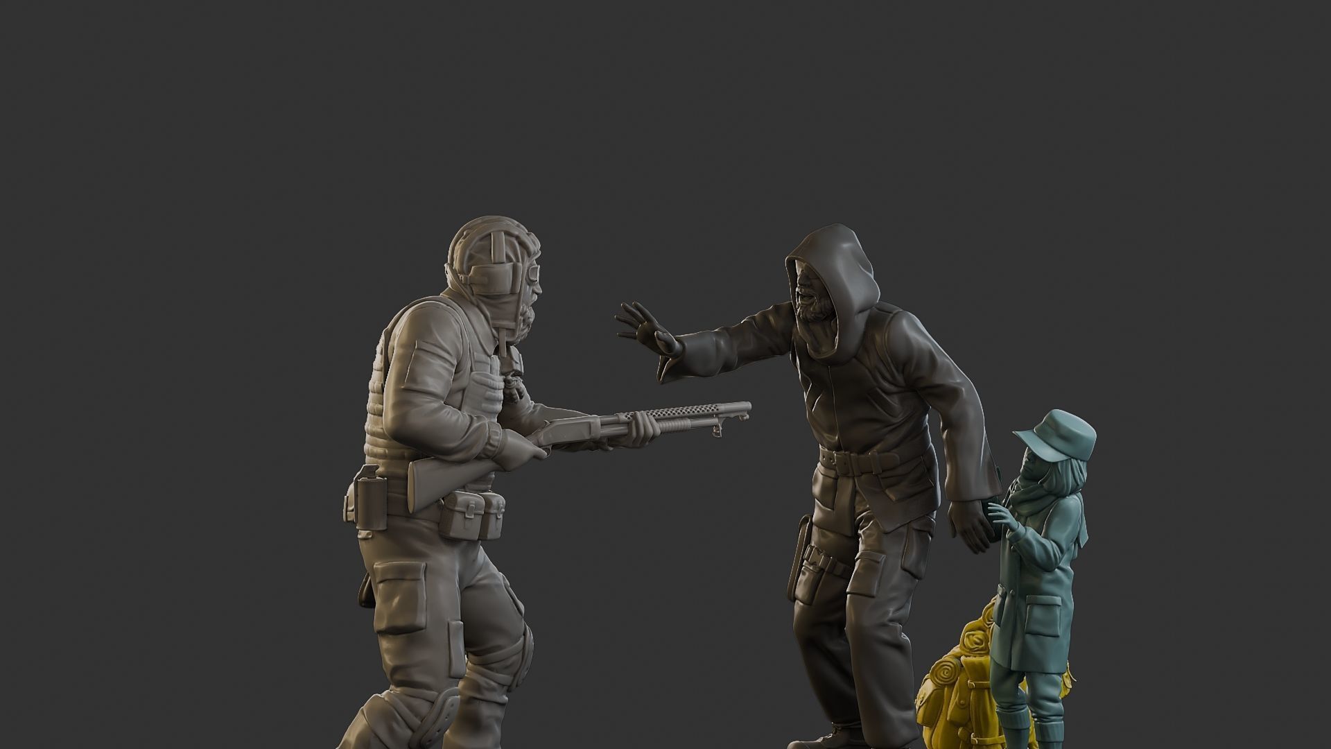 Post-Apocalyptic Male PAM2 SceneB 3D Model Collection_29