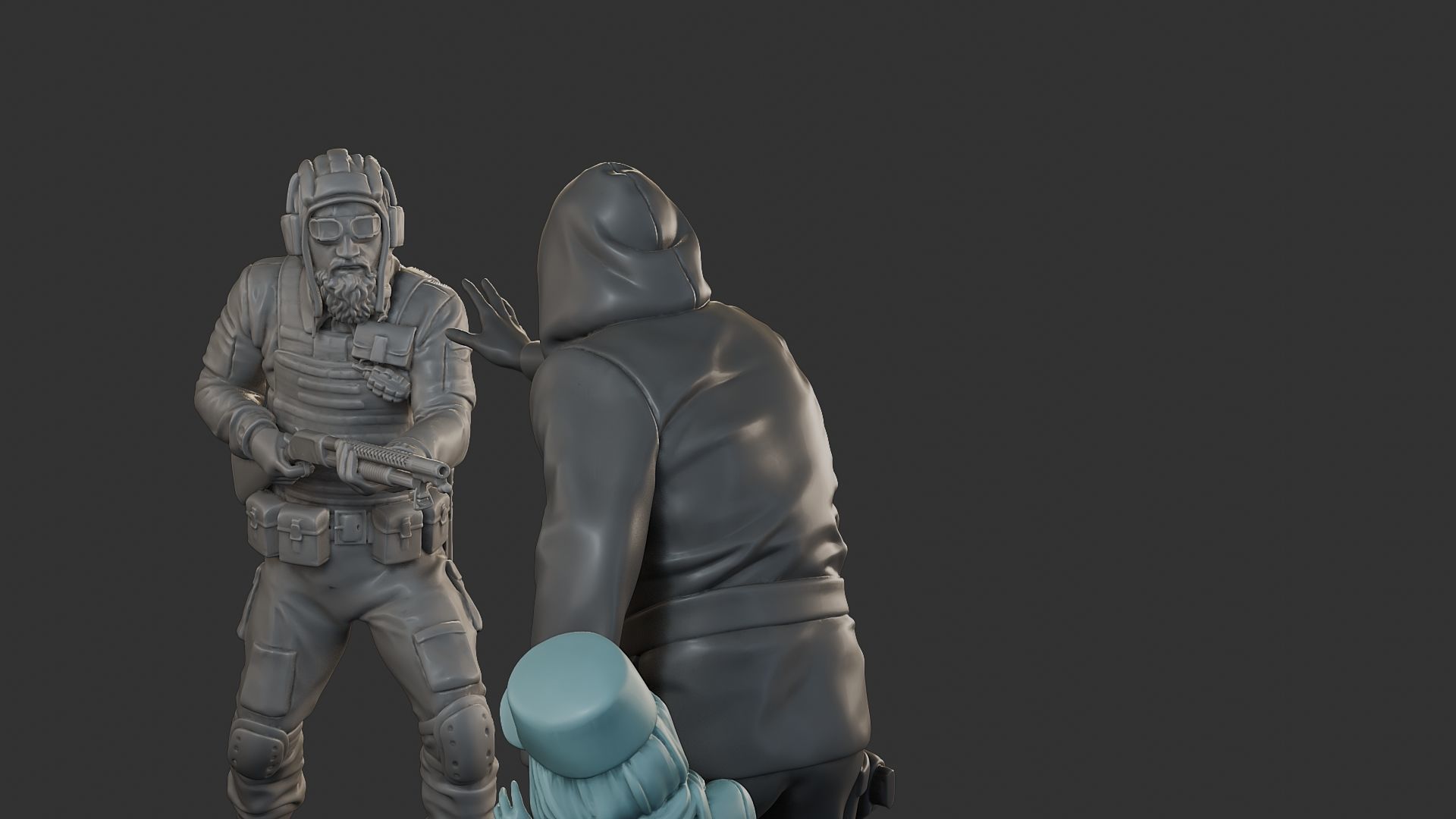 Post-Apocalyptic Male PAM2 SceneB 3D Model Collection_16