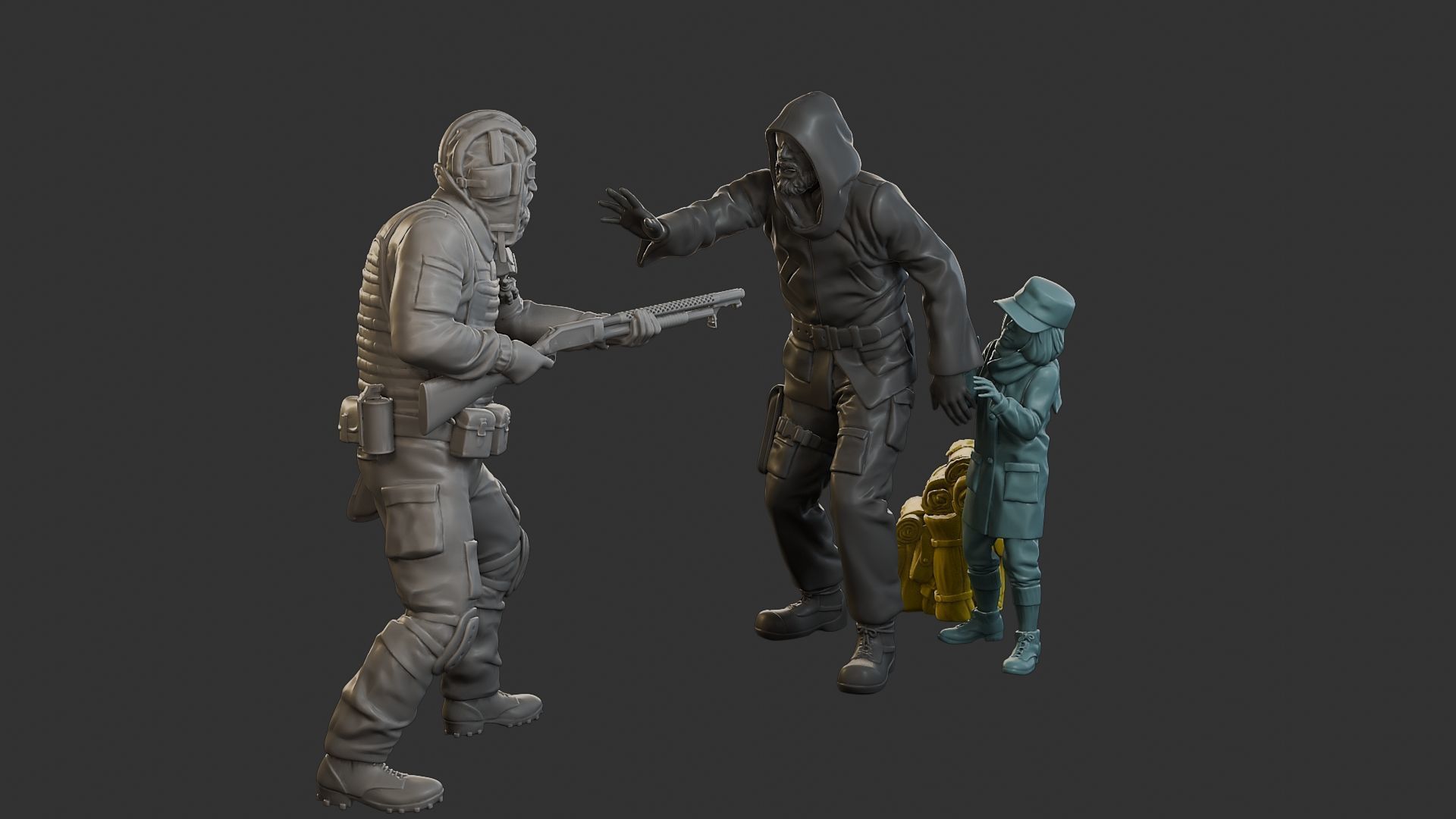 Post-Apocalyptic Male PAM2 SceneB 3D Model Collection_9