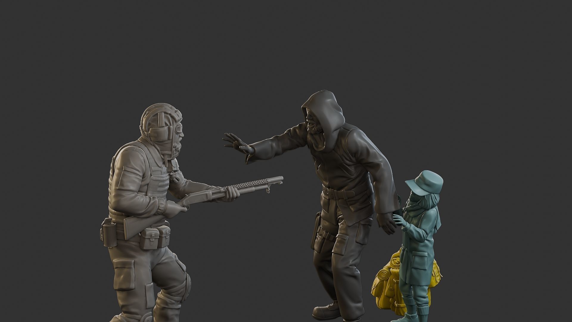 Post-Apocalyptic Male PAM2 SceneB 3D Model Collection_25