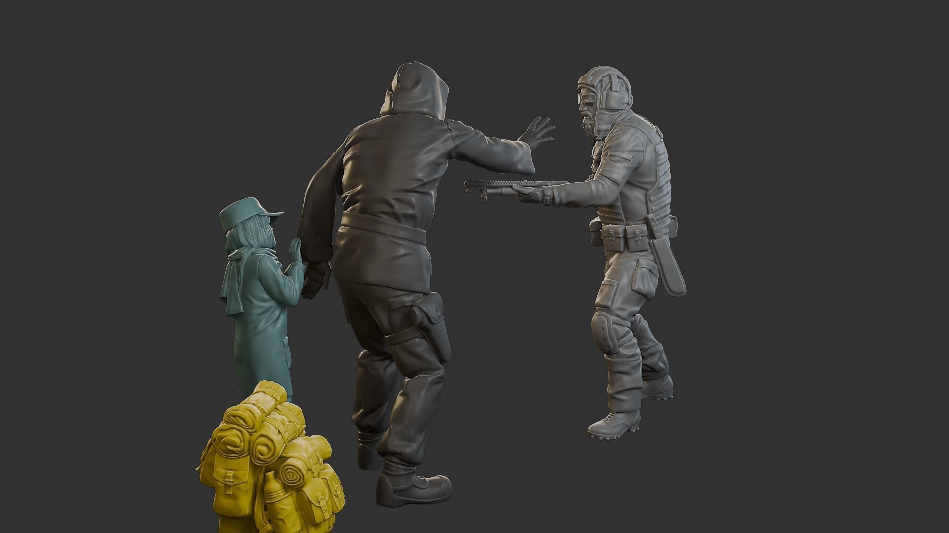 Post-Apocalyptic Male PAM2 SceneB 3D Model Collection_4