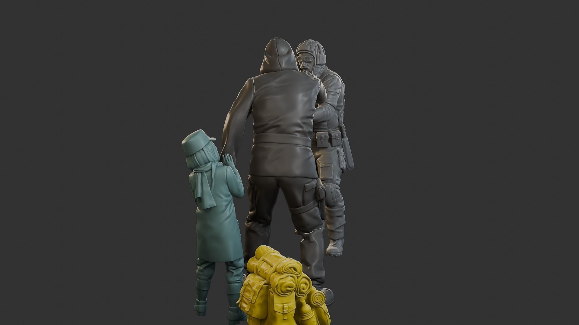 Post-Apocalyptic Male PAM2 SceneB 3D Model Collection_3