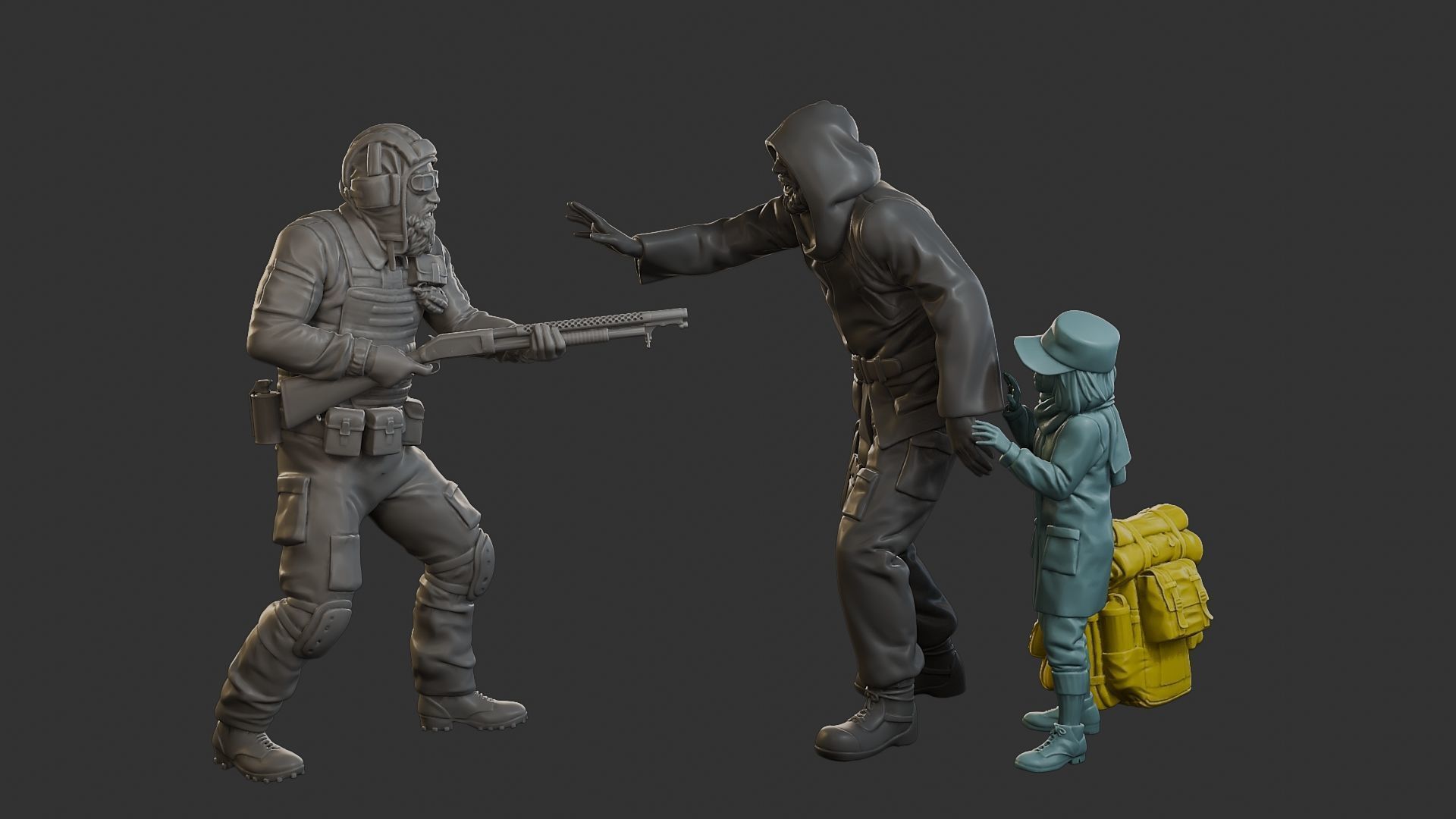 Post-Apocalyptic Male PAM2 SceneB 3D Model Collection_21