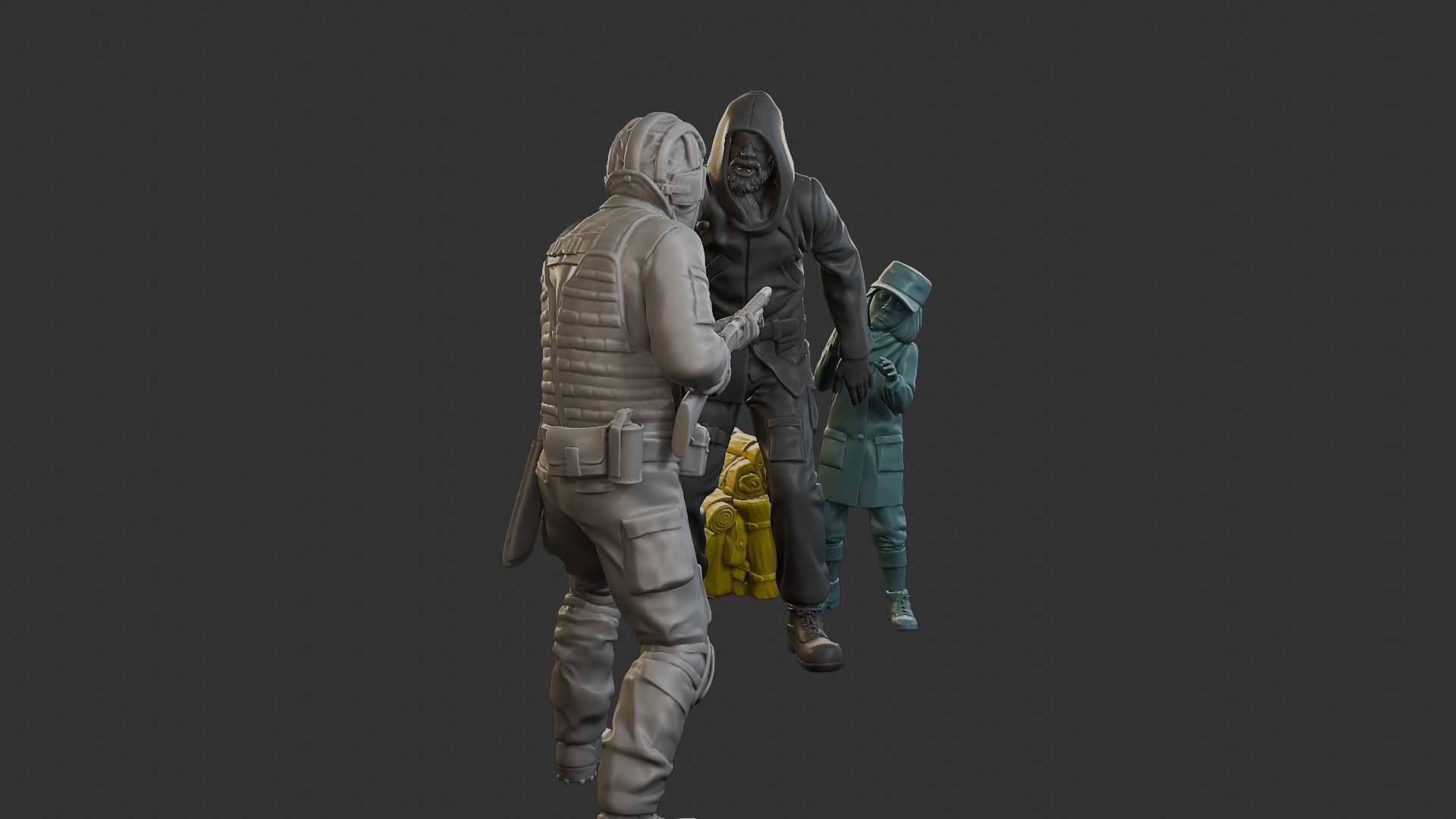 Post-Apocalyptic Male PAM2 SceneB 3D Model Collection_8