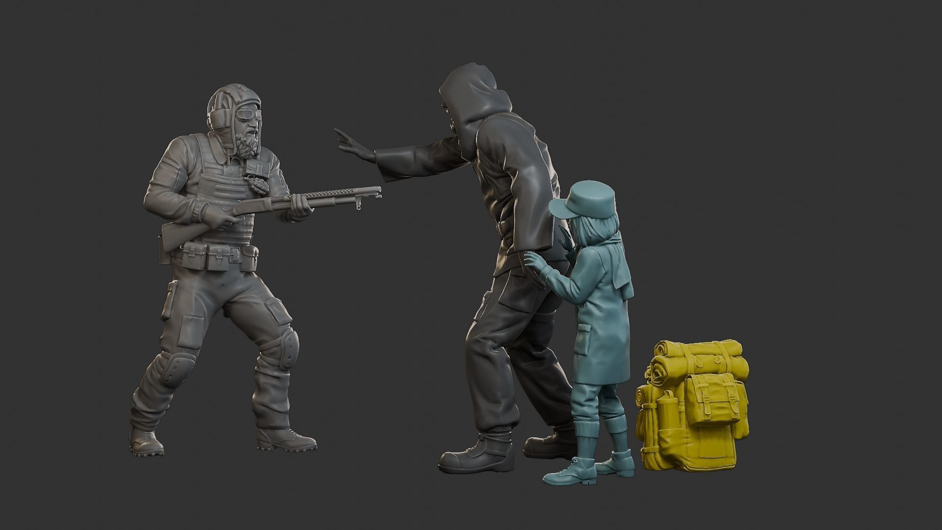 Post-Apocalyptic Male PAM2 SceneB 3D Model Collection_22