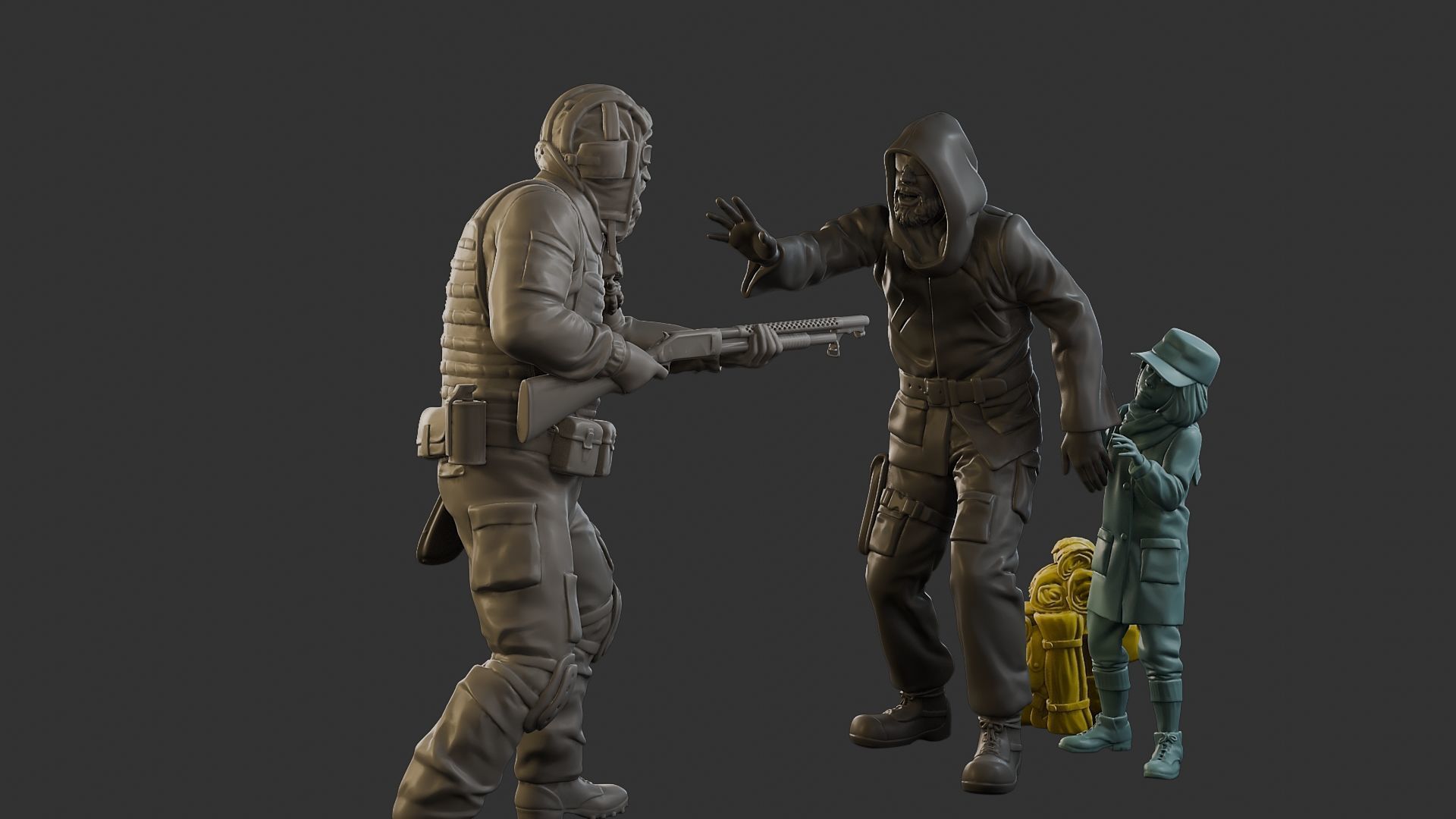 Post-Apocalyptic Male PAM2 SceneB 3D Model Collection_24