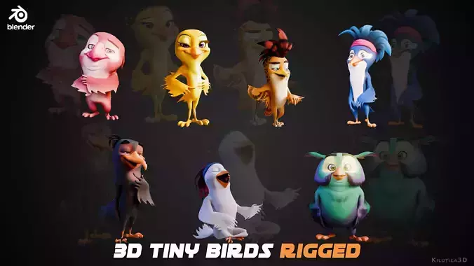 7 Birds Collection - Rigged Cartoon Characters - Discounted 