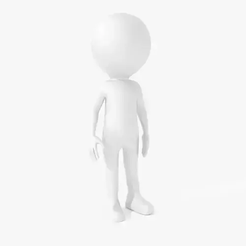 Fully rigged stickman character Low-poly 3D model