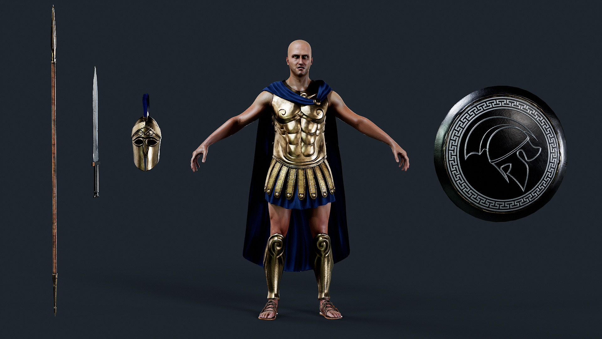 SPARTAN H HOPLITE R  Low-poly 3D model_8