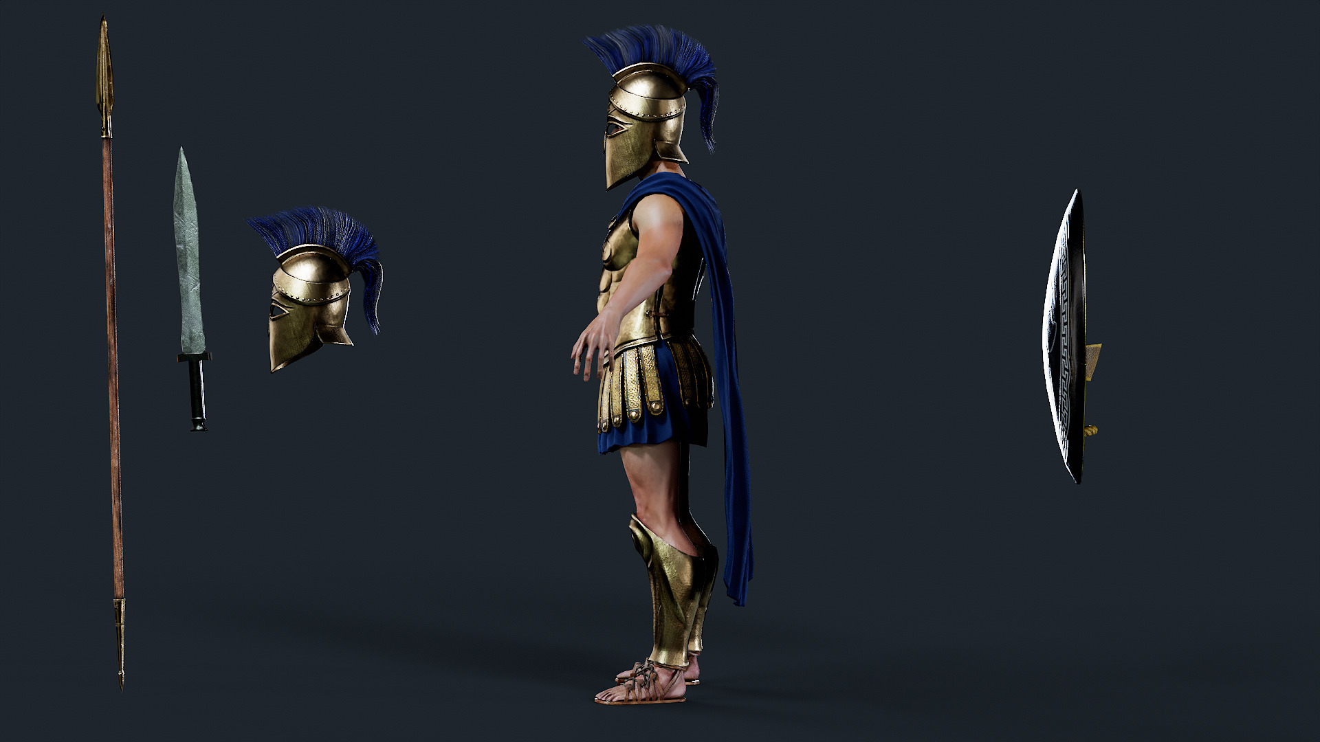 SPARTAN H HOPLITE R  Low-poly 3D model_11
