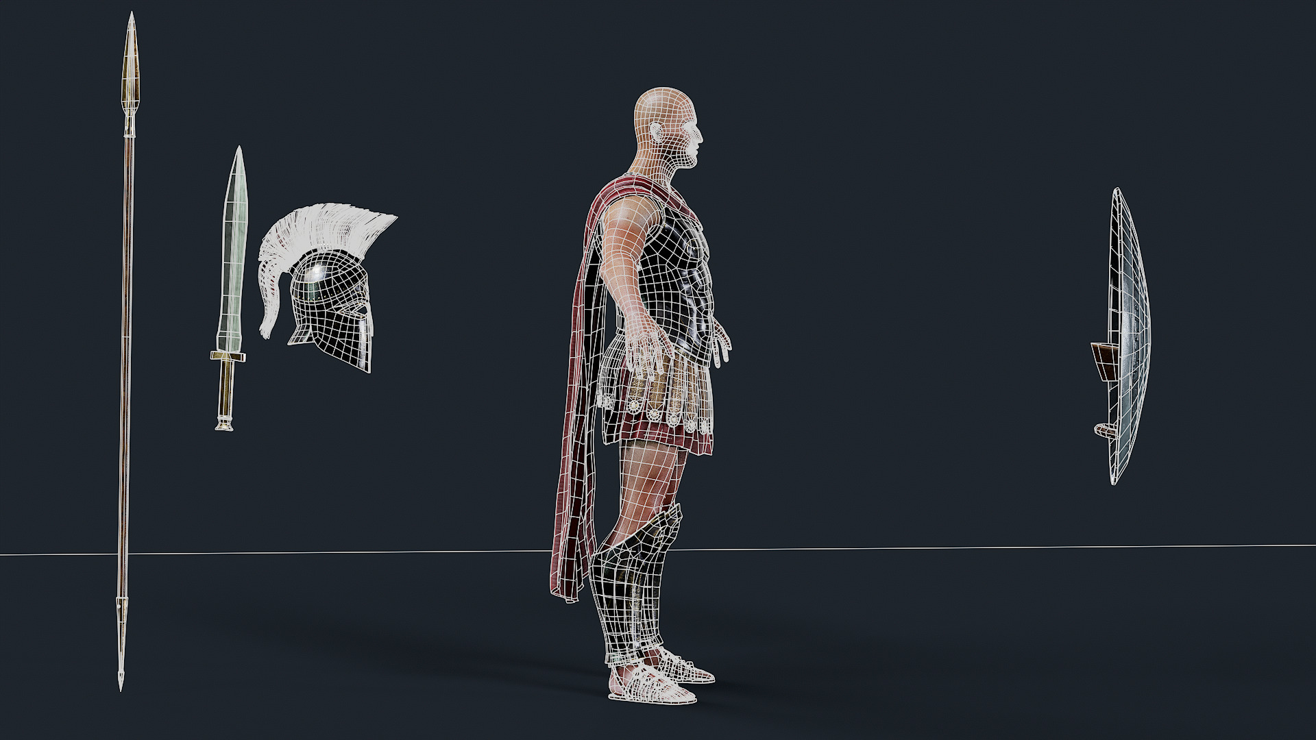 SPARTAN H HOPLITE R  Low-poly 3D model_12