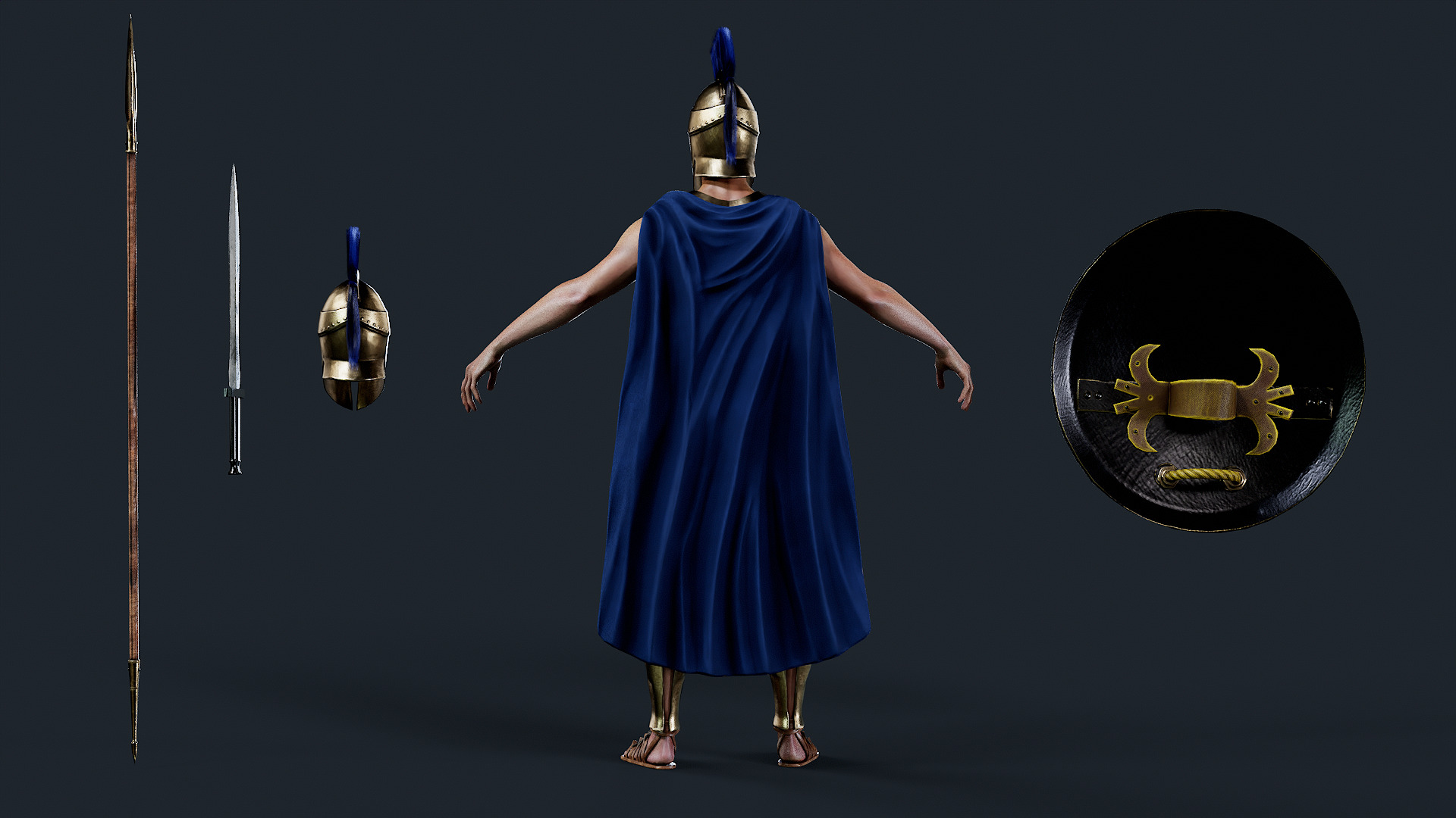 SPARTAN H HOPLITE R  Low-poly 3D model_10