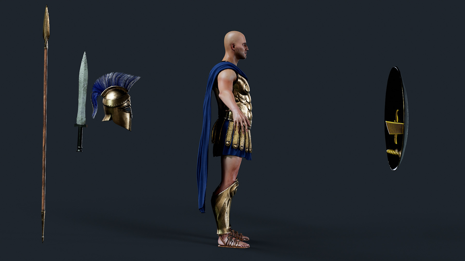 SPARTAN H HOPLITE R  Low-poly 3D model_9