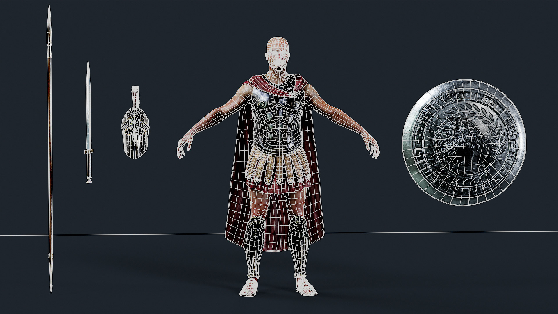 SPARTAN H HOPLITE R  Low-poly 3D model_15