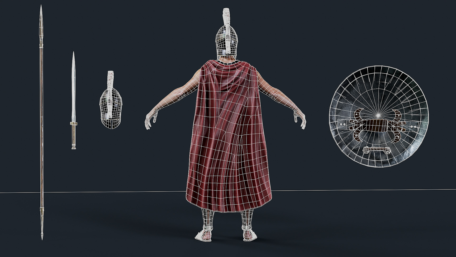 SPARTAN H HOPLITE R  Low-poly 3D model_13