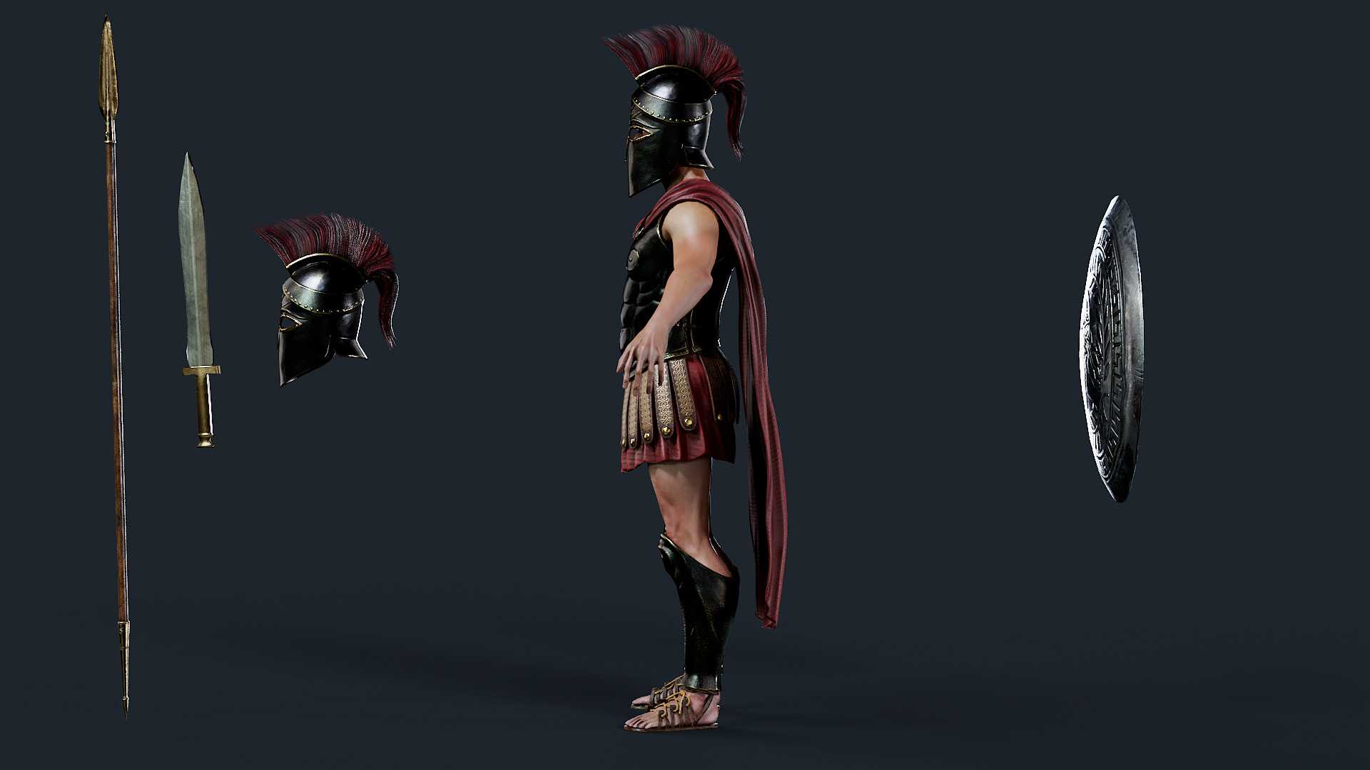 SPARTAN H HOPLITE R  Low-poly 3D model_7