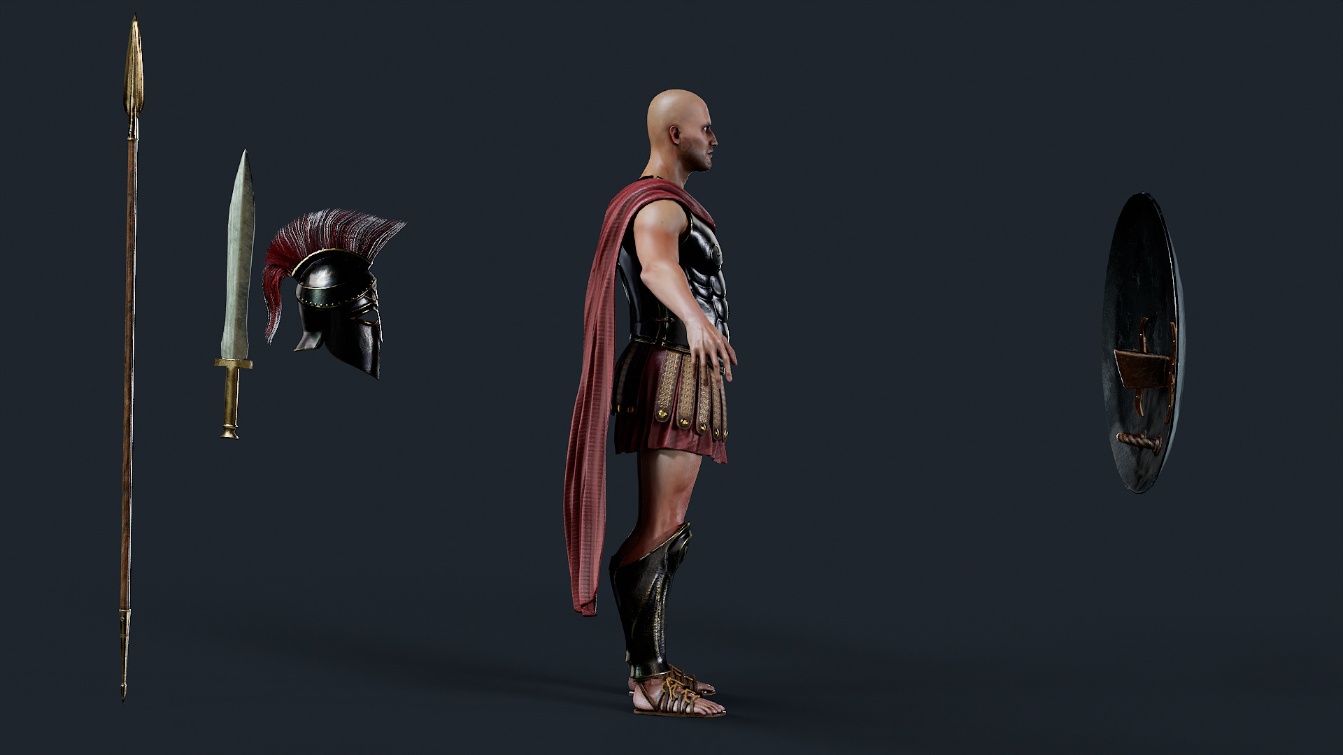 SPARTAN H HOPLITE R  Low-poly 3D model_5