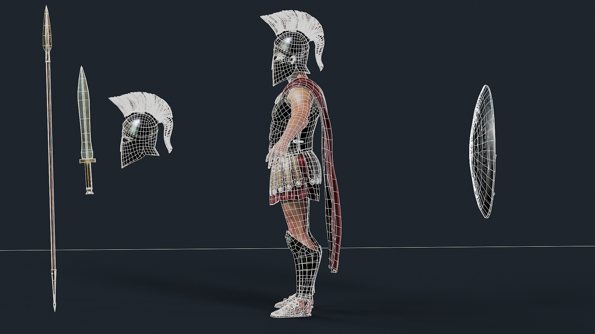 SPARTAN H HOPLITE R  Low-poly 3D model_14