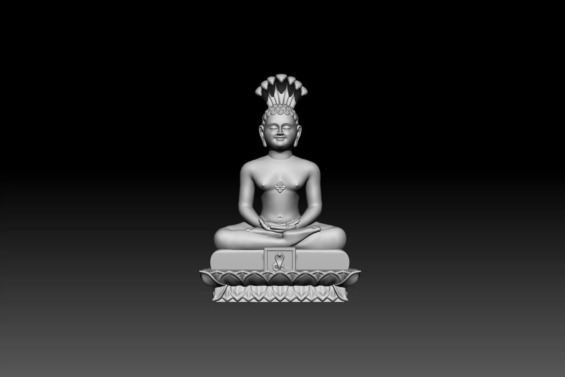 Digambara Tirthankara Idol for Resin or FDM Printing 3D print model_0