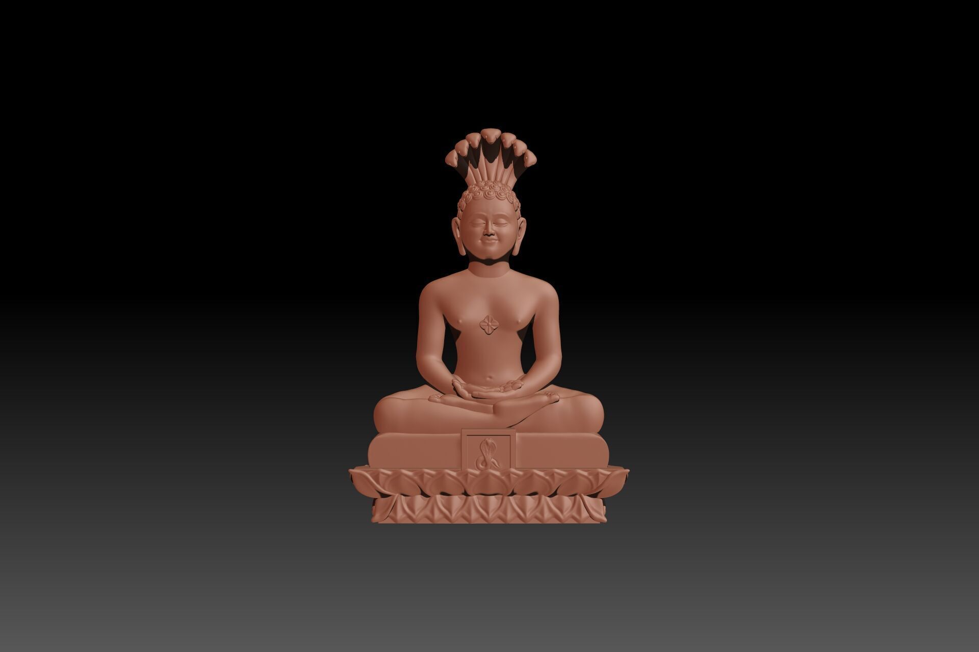 Digambara Tirthankara Idol for Resin or FDM Printing 3D print model_1