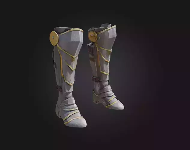 Silver Greaves with Gold Trim
