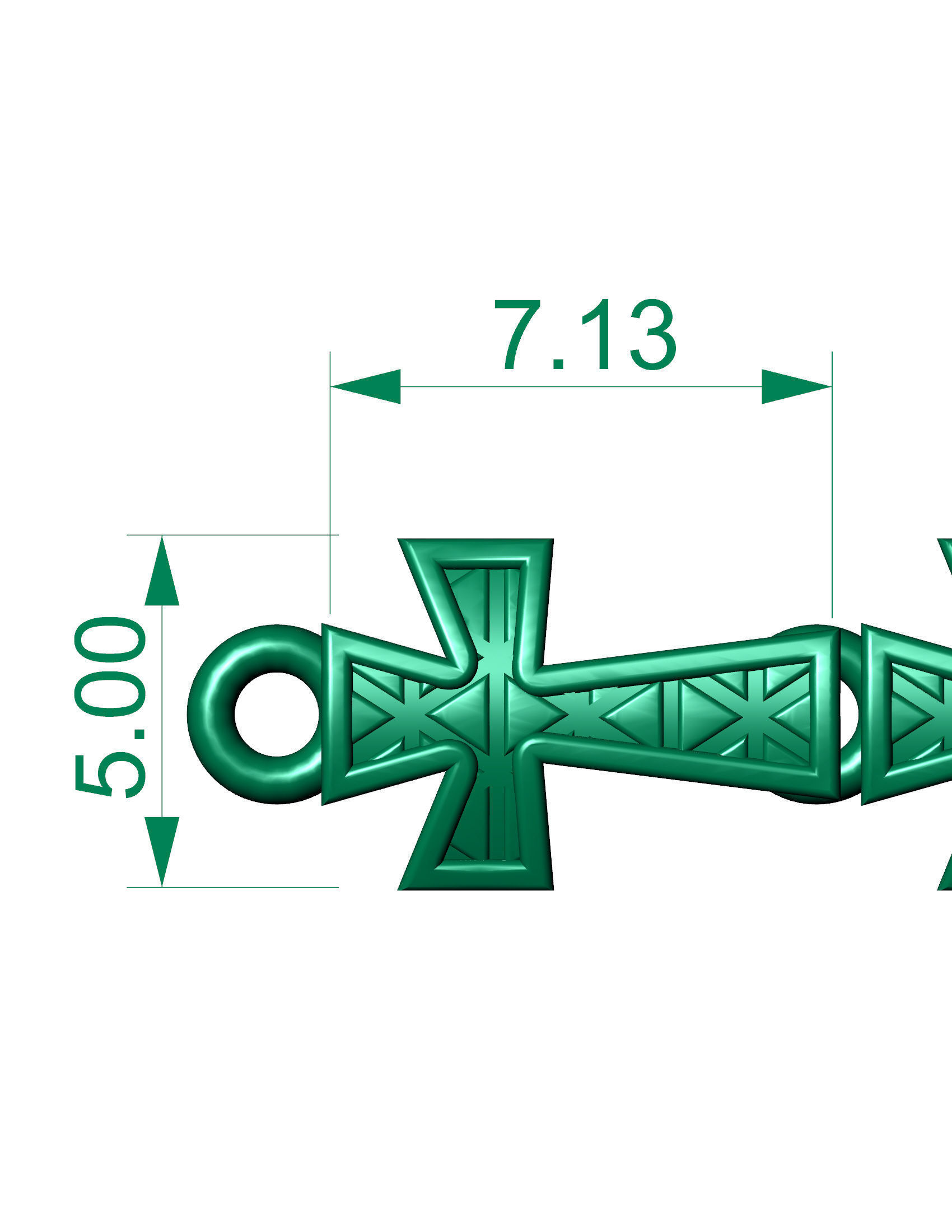 5 Size  Top Selling Antique Jesus Cross 3D 3D Model Collection_3