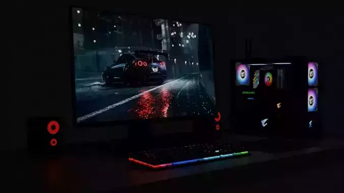 gaming pc 3d model