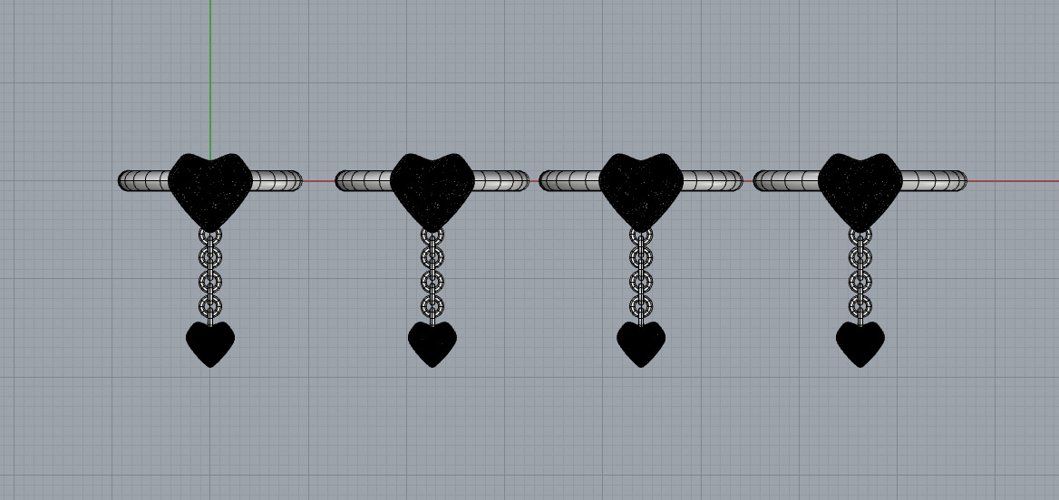 Gold Ring Base with Enamel Shield and Heart Charm  3D print model_3