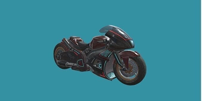 Bike Sci-Fi Low-poly 3D model