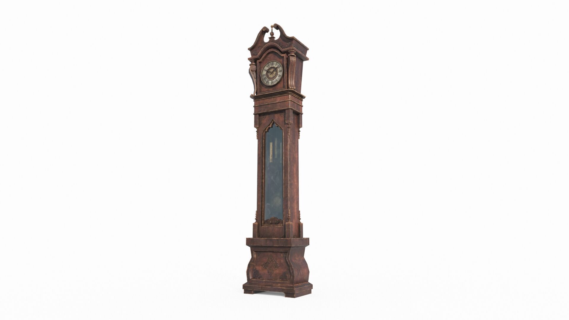 Old style furniture clock 3D model_1