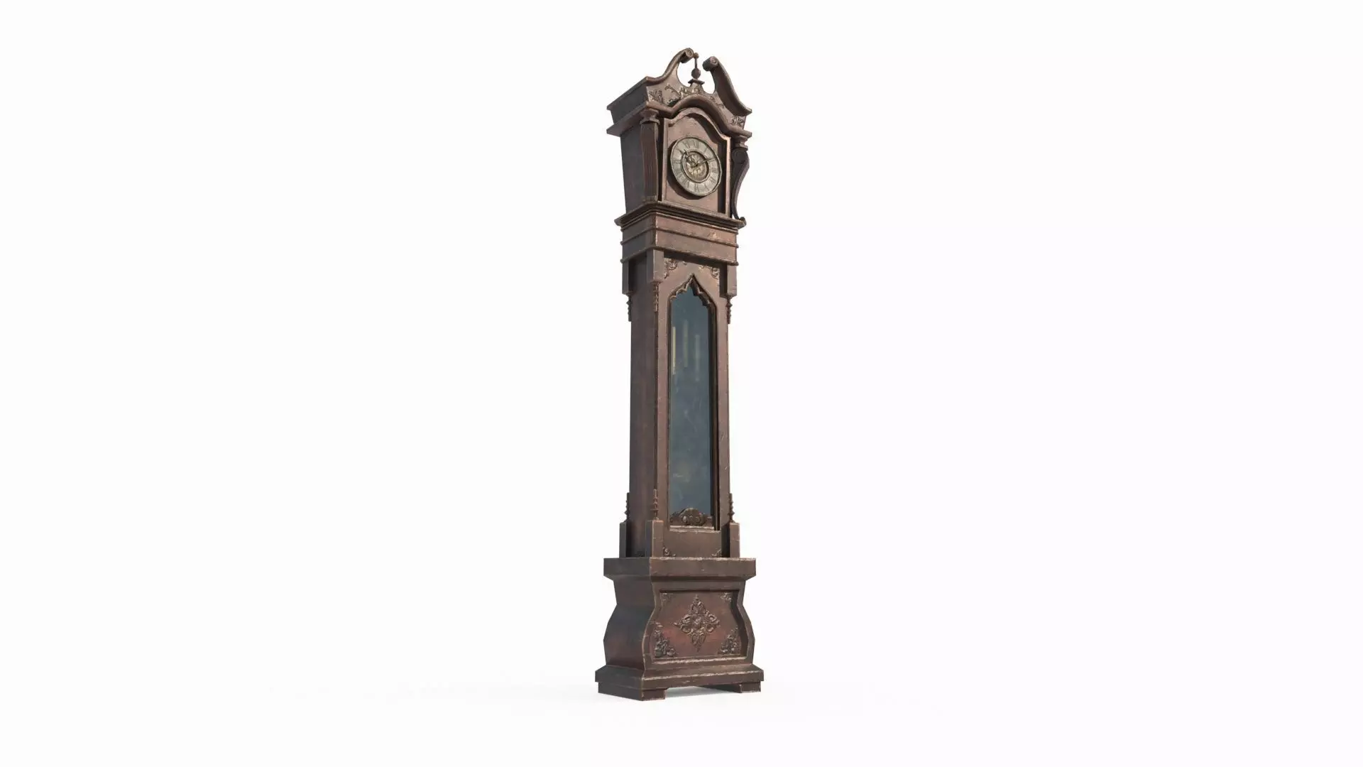 Old style furniture clock 3D model_0