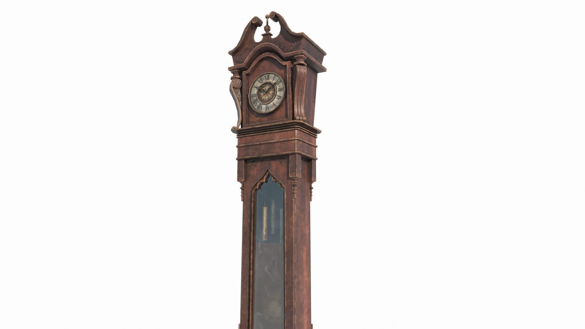 Old style furniture clock 3D model_4