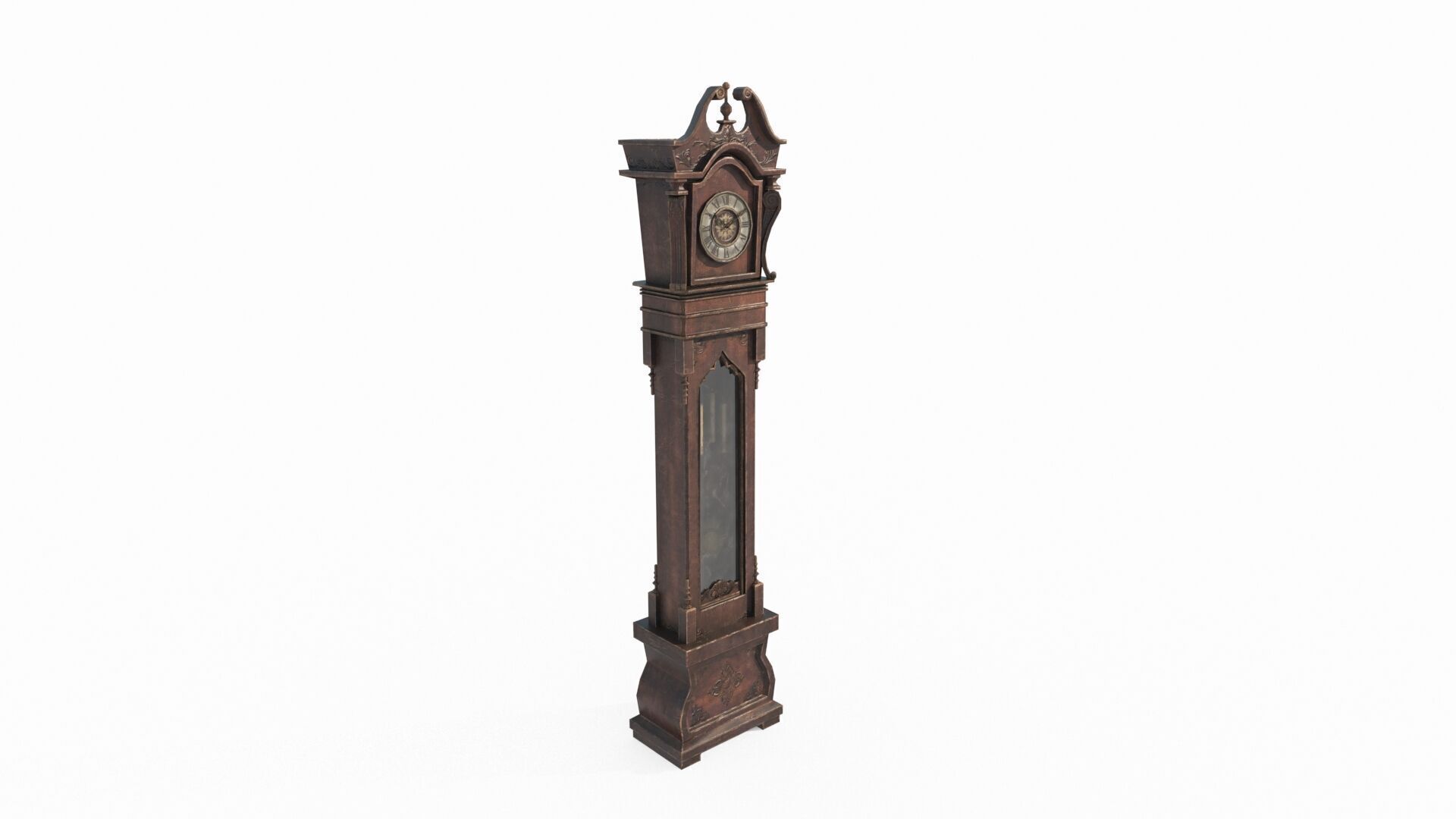 Old style furniture clock 3D model_3